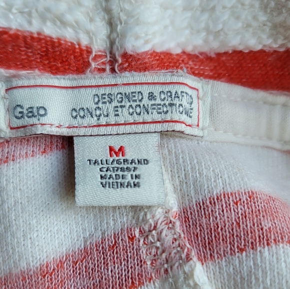 Gap Women's Red & White Striped Full Zip Hoodie Size M - Picture 9 of 10